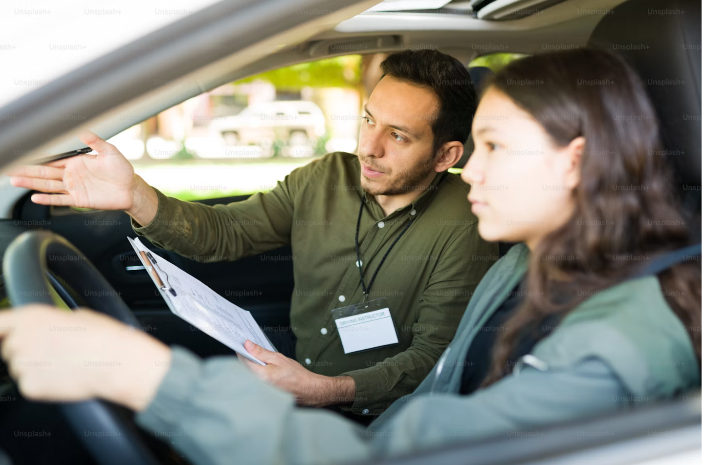 Student learning to drive with ID Driving School